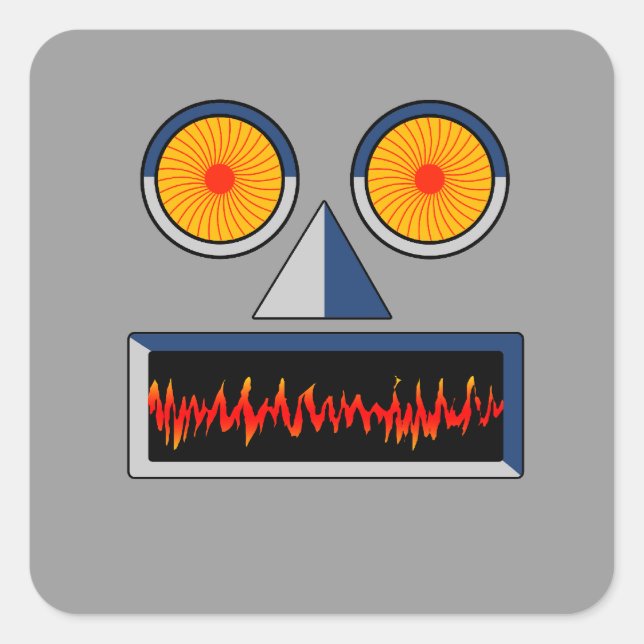 Robot Face Pegatina (Anverso)
