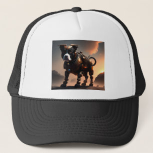 Robot futurista Staffordshire Bull Terrier, Gorra