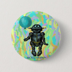 Robot lindo divertido con diseño del botón del