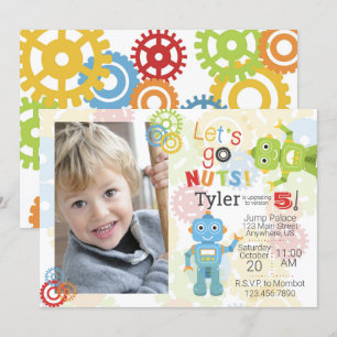 Robot Photo Birthday Invitaciones a Robot Fiesta