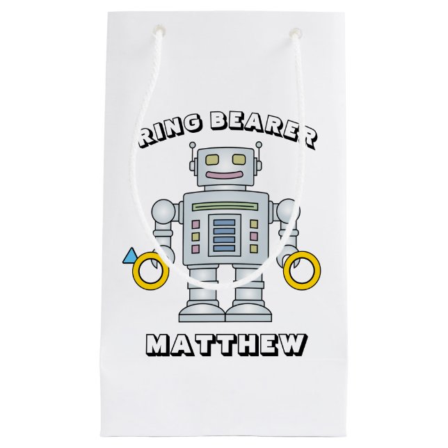 Robot portador de anillo lindo boda bolsa de regal (Anverso)