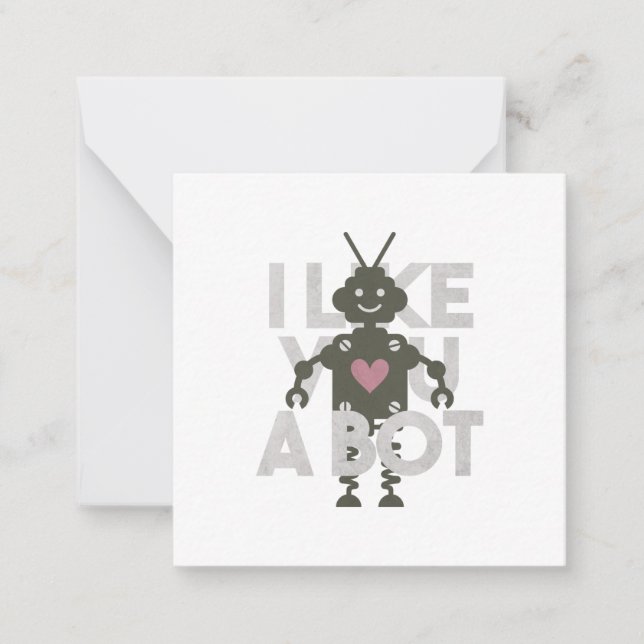 Robot Pun: Me gusta una tarjeta de notas para bots (Anverso)