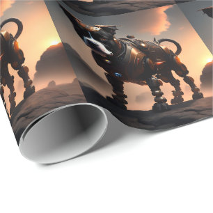 Robot Staffordshire Bull Terrier, papel de regalo