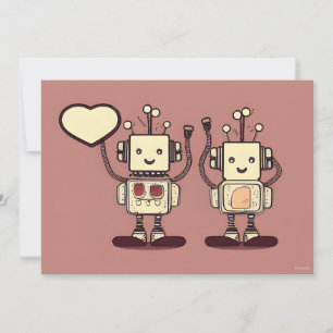 Robot Toasters Valentine Love Note Tarjeta de vaca