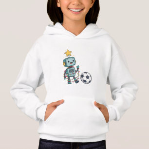 Robot with Christmas lights playing soccer