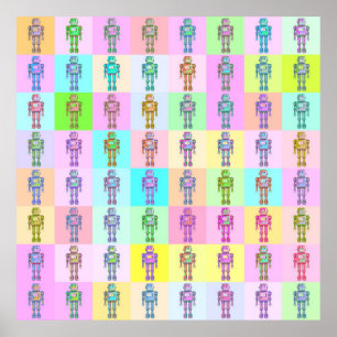 Robots de arte pop retro v2