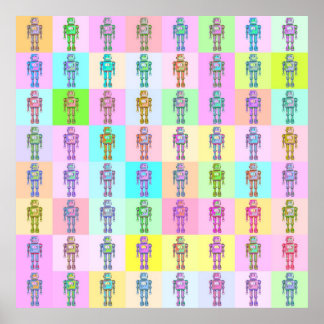 Robots de arte pop retro v2