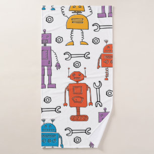 Robots de garabatos. Patrón sin foco. Personalizad