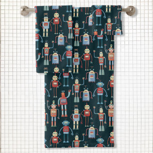 Robots Retro Cute Vintage Oscuros