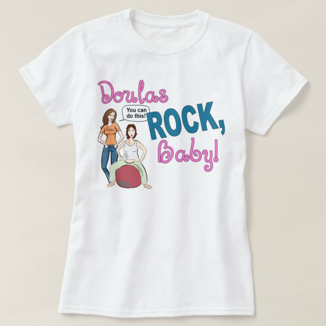 ¡Roca de Doulas! Camiseta de la muñeca de las (Diseño del anverso)