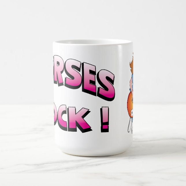 Roca de las enfermeras 15 onzas. Taza de café (Centro)