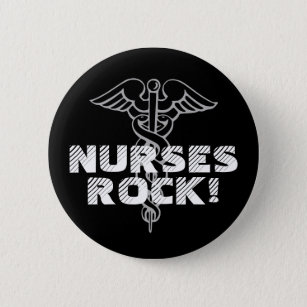 ¡Roca de las enfermeras! Botón de Pinback para los