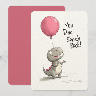 ¡Roca Dino-Triste! Una tarjeta de cumpleaños par