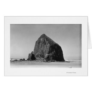 Roca Haystack en la playa de Cannon, fotografía de