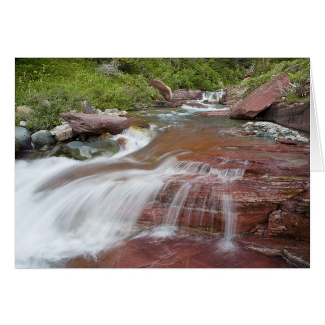 Roca roja en Baring Creek en Glacier National (Anverso (Horizontal))