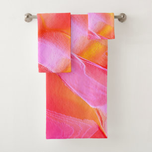 Roca rosa y naranja pulida