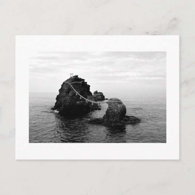 Rocas casadas de Futami, Japón Postal (Anverso)