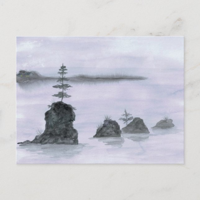 Rocas cerca de la postal de Lincoln City (Anverso)