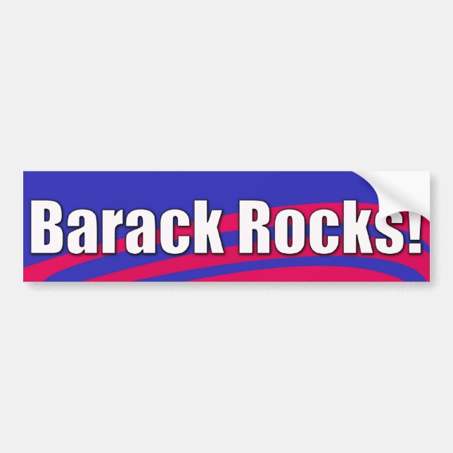 ¡Rocas de Barack! Pegatina para el parachoques (Frente)