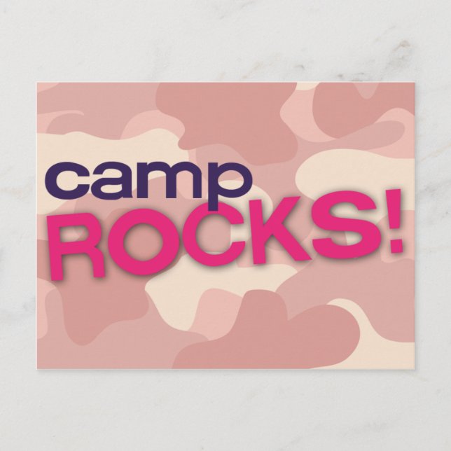 ¡ROCAS DE CAMPAMENTO rosado! Postal (Anverso)