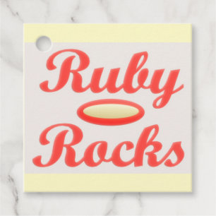 ROCAS DE RUBY ROCKS ROJO Y etiqueta de regalo de C