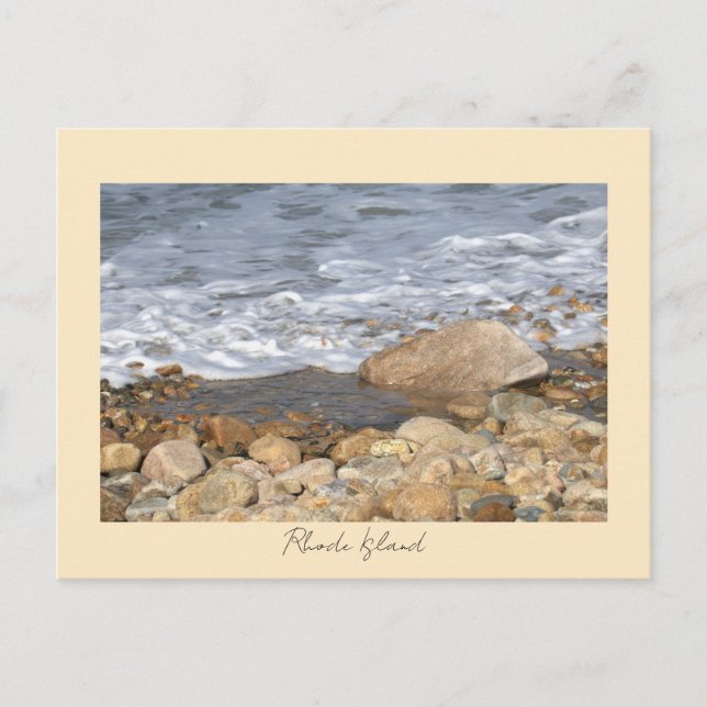 Rocas olas postal de Rhode Island (Anverso)
