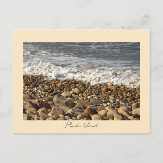 Rocas olas postal de Rhode Island (Anverso)