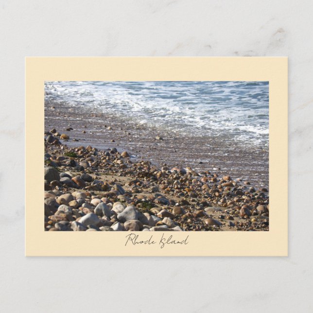 Rocas Olas Tarjeta Postal de Rhode Island (Anverso)