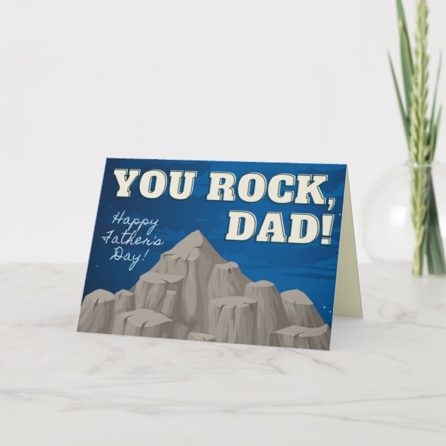 ¡Rocas, papá! Tarjeta feliz del día del padre (Anverso)