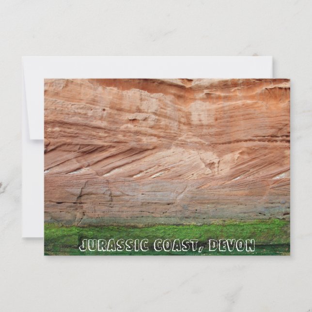 Rocas rojas de la costa jurásica, Devon, tarjeta d (Anverso)