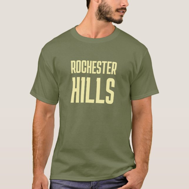 Rochester Hills Michigan Impreso Camiseta (Anverso)
