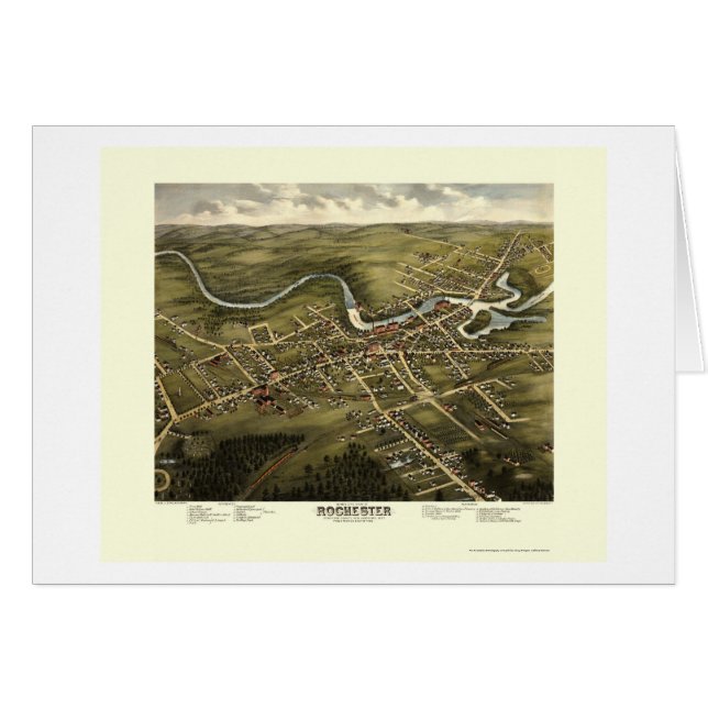 Rochester, mapa panorámico del NH - 1877 (Anverso (Horizontal))