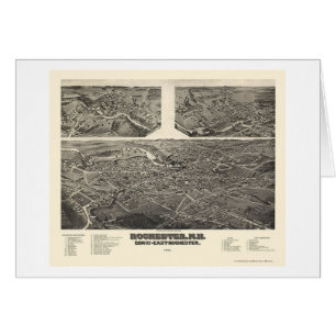 Rochester, mapa panorámico del NH - 1884