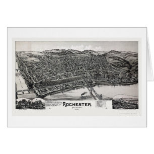 Rochester, mapa panorámico del PA - 1900