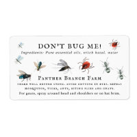Rociador de insectos casero | Etiqueta con monogra