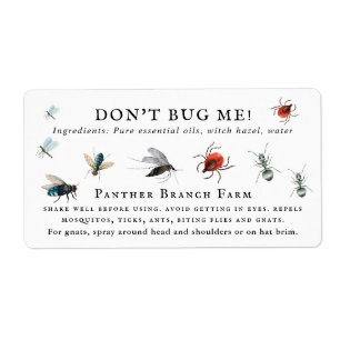 Rociador de insectos casero   Etiqueta con monogra