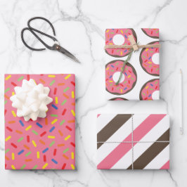Rociar hojas de ajuste de regalo de tiras de donut