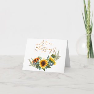 Rocio de girasol con tarjeta de texto personalizad