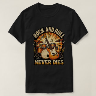 Rock and roll nunca muere camiseta vintage de guit