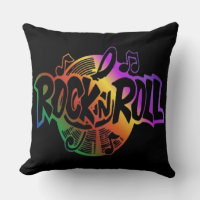 Rock and Roll Rainbow Music Cojín decorativo