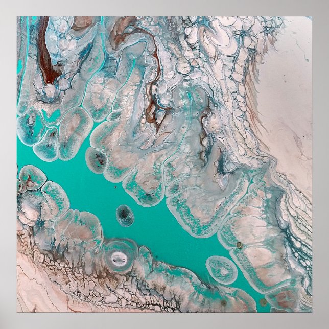 Rock azul turquesa con aspecto de arte de mármol (Frente)