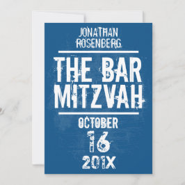 Rock Band Bar Mitzvah Invitación todo tipo en azul