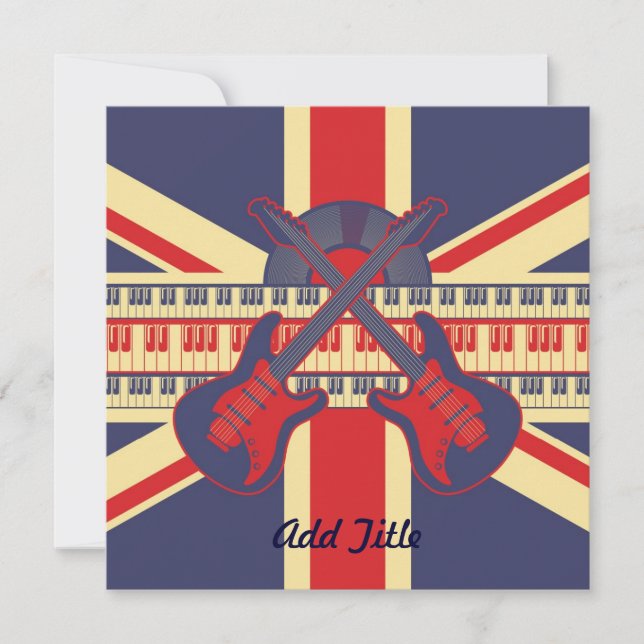Rock británico - Invitación a la tarjeta (Anverso)