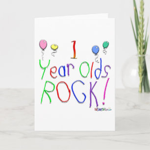 ¡Rock De 1 Año! Tarjeta mediana