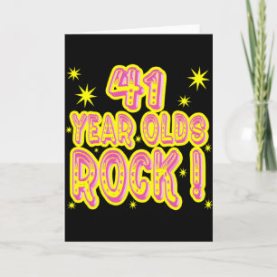 ¡Rock De 41 Años! Tarjeta de felicitación (rosa)