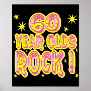 ¡Rock de 60 Años! Impresión Poster (rosa)