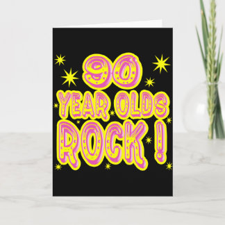 ¡Rock de 90 Años! Tarjeta de felicitación (rosa)