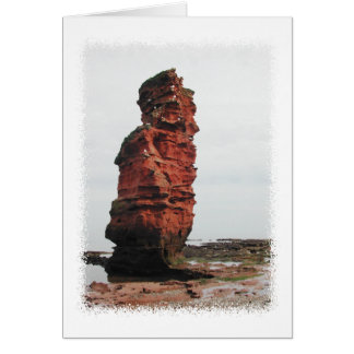 Rock de la pila del mar. Bahía Ladram, Devon. Rein