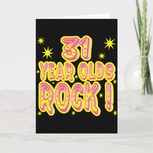 ¡Rock De Los 31 Años! Tarjeta de felicitación (ros