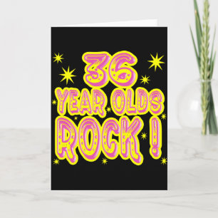 ¡Rock De Los 36 Años! Tarjeta de felicitación (ros